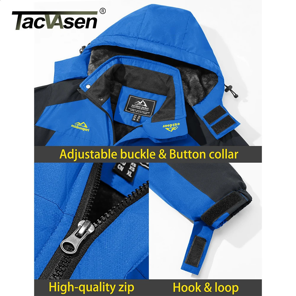 Tucker Watson Mens Waterproof Ski Jacket with Wool Lining Warm Park Winter Snowman Outdoor Hoodie Rain Shell Windproof Machine 241007