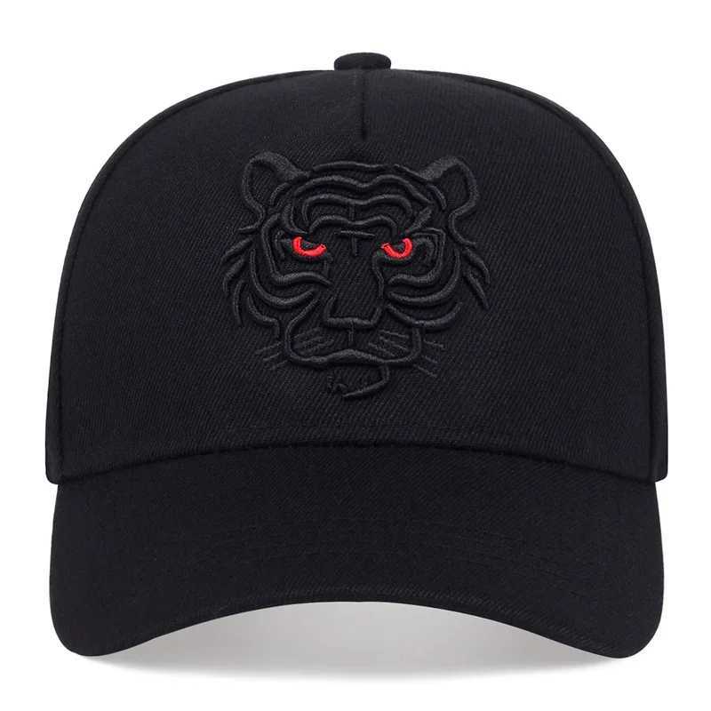 New Cotton Black Tiger Embroidery Baseball Cap Men Women Hip Hop Hat Summer Leisure Trucker Caps Unisex HatsX241018