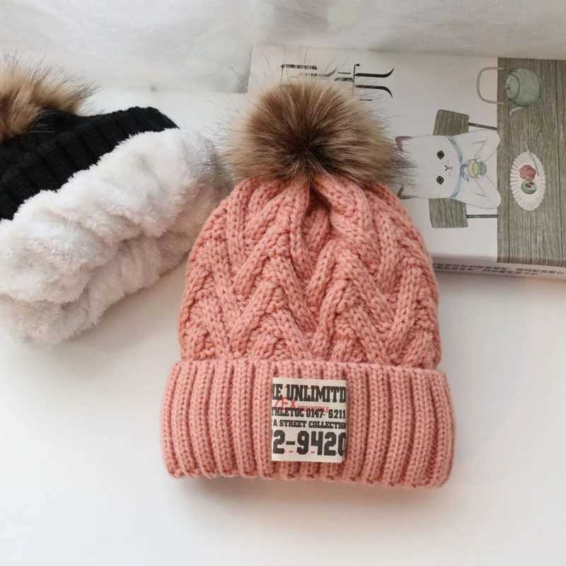 Korean baby hat Autumn and winter childrens knitted hat boys and girls baby thickened with wool hat tide LX241018