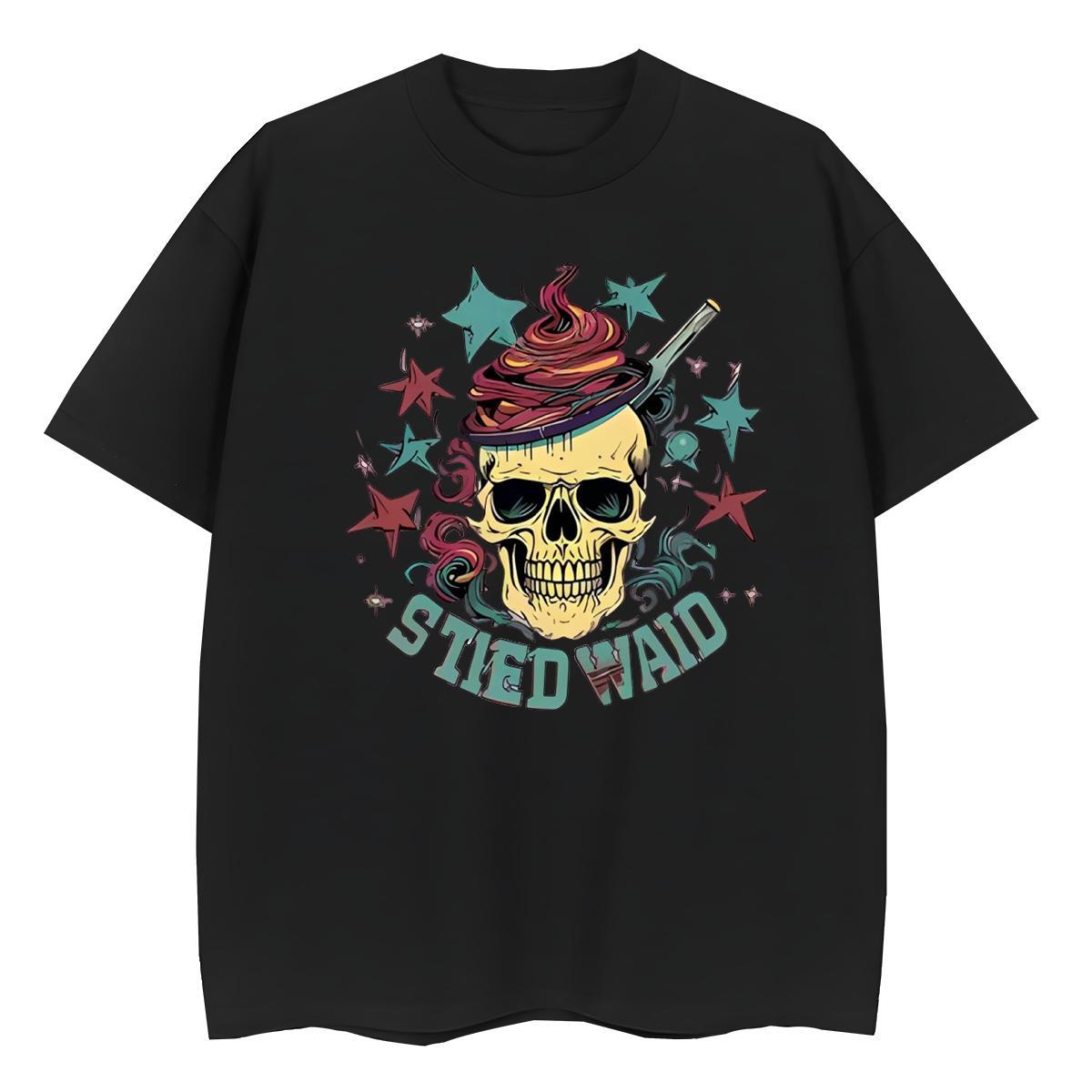 Popular T Shirt For Man 100% Cotton 230g skull Sport Custom Printing Breathable Crew Neck Tshirts Brand Tee Shirt
