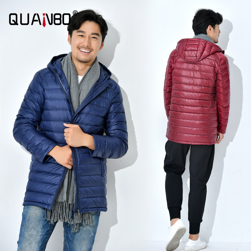 Plus Size 5Xl 6Xl 8Xl 7Xl Mens Long Ultralight Packable Hooded Jacket Puffer Down Coats Black Casual Jackets