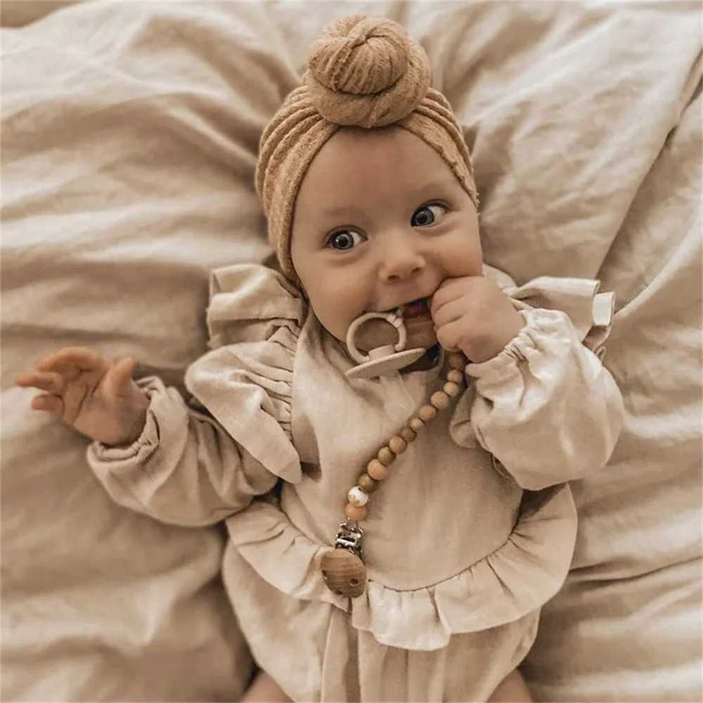 Solid Donut Turban Baby Girl Cap Winter Warm Infant Hat Elastic Child Newborn Head Wraps Turbans Headbands Baby Hair Accessories LX241018