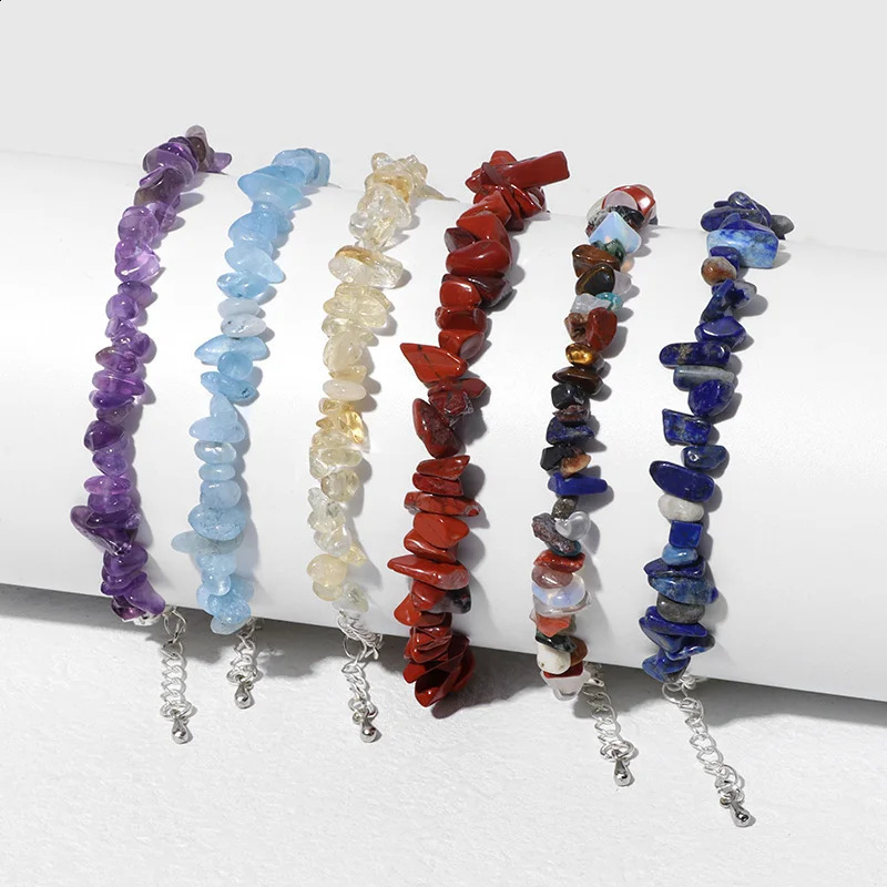 Natural Quartz Crystal Bracelet Irregular Natural Stone Bead Chip Jewelry Crystal Aquarium Citric Acid Bracelet 241018