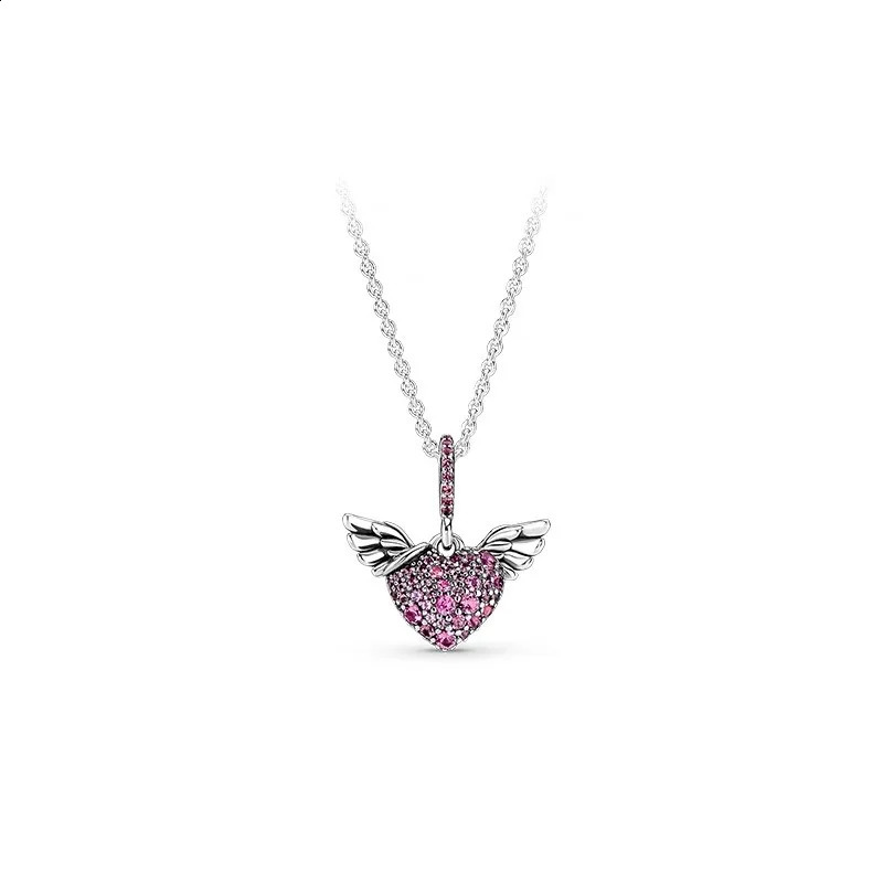 selling high-quality 925 sterling silver Fit original heart-shaped necklace classic ladies DIY jewelry Christmas gift 241018