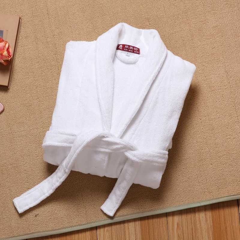 Winter Men Robe Cotton Bathrobe Thick Long Soft Robes Home Clothing Male Sleep Robe Plus Size XXL Kimono Robe Autumn White PinkXJ241018