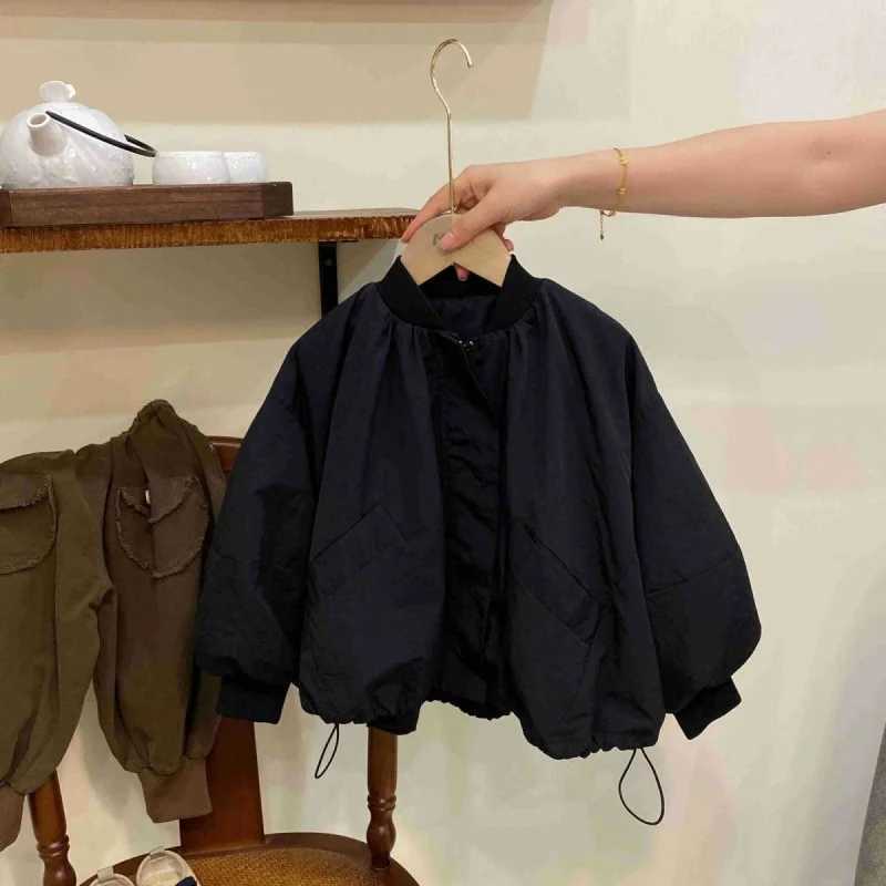Girls outerwear windproof jacket sweet spring autumn cotton plus size youth and childrens clothing M241018