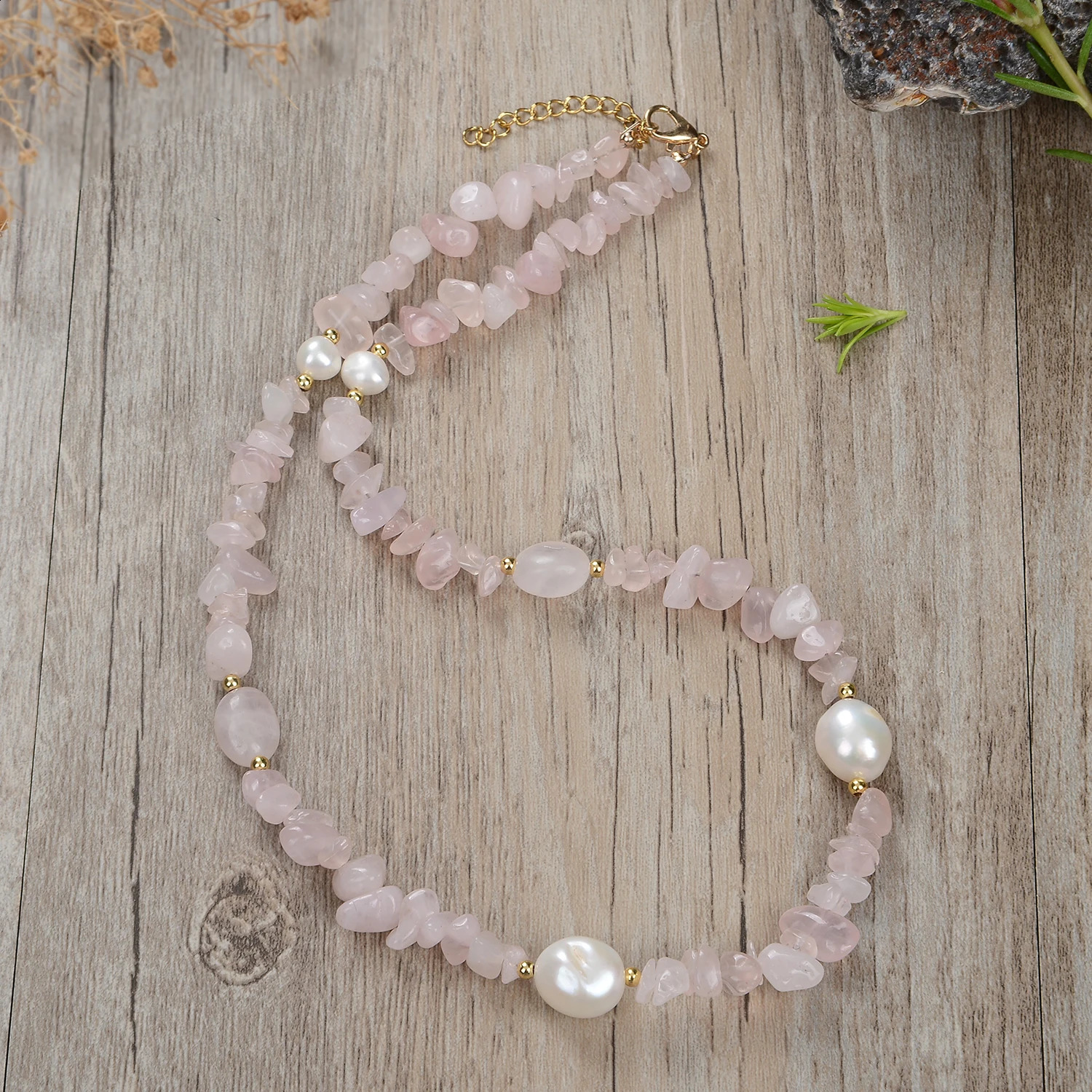 Baroque Pearl Chain Natural Stone Necklace Womens Necklace Wedding Punk Buckle Trap Suzu Necklace Jewelry 241018