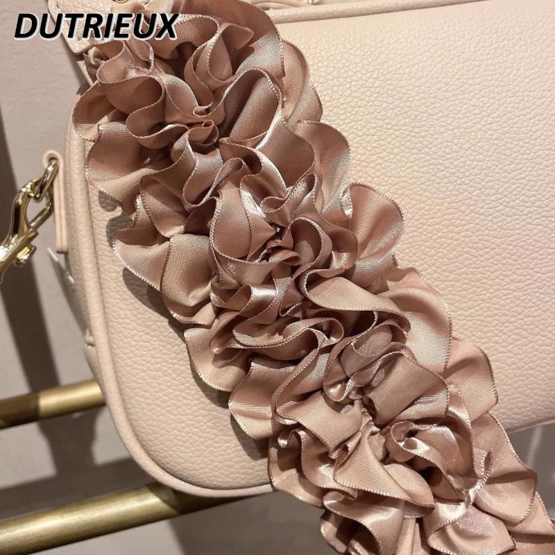 Cosmetic Bags Fashion Japanese Style Shoulder Strap Heavy Industry Leather Pu Crossbody Bag For Lady Simple Small Square Women's fashionable item