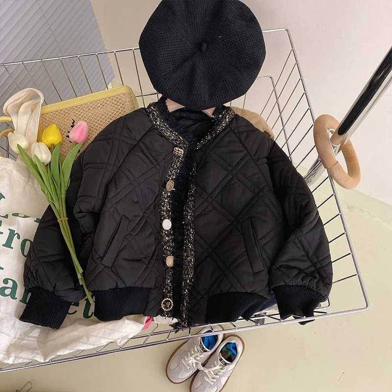 Womens outerwear winter cotton windproof jacket luxurious warm and thick youth jacket snow jacket childrens clothing M241018
