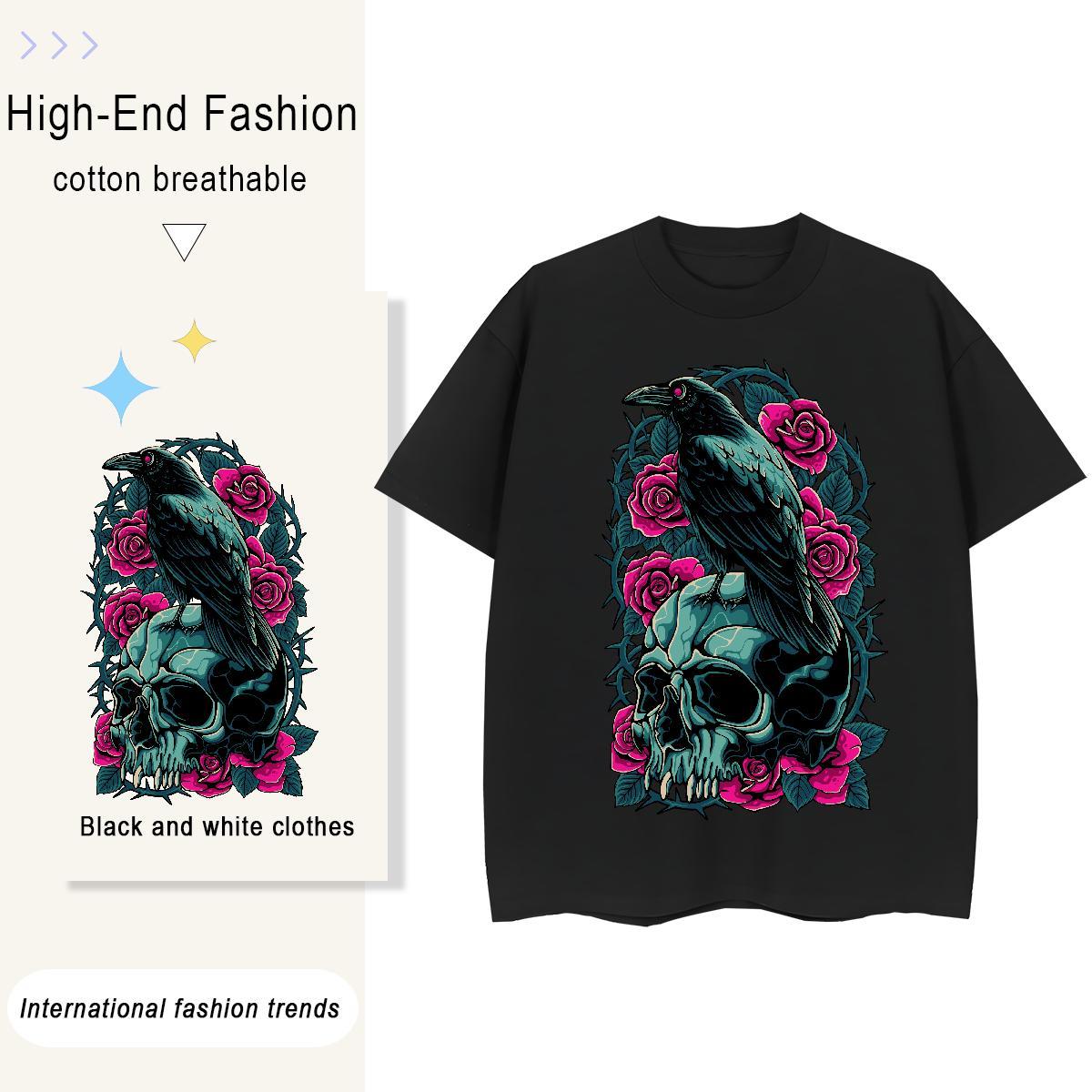 2024 Designer T Shirt For Woman 230g Pure Cotton O Neck Short Sleeves Outdoor skull Woman Tshirt Female Custom Printing Clothes Shirt