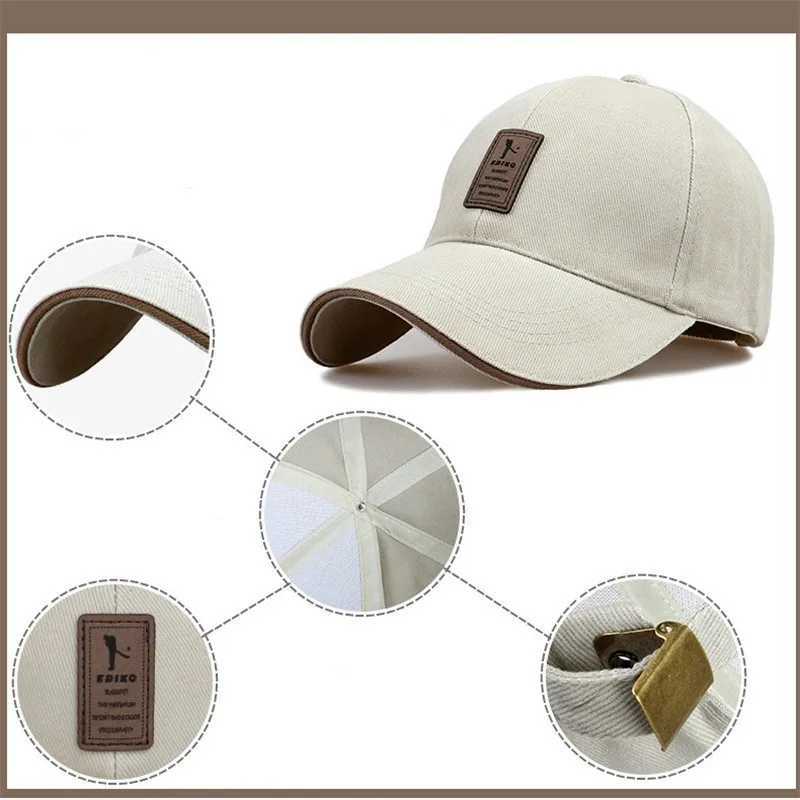 Summer Men Structured Baseball Caps Solid Color Adjustable Snapback Sun Hat for Men Women Outdoor Sports Golf Hat Trucker HatsX241018