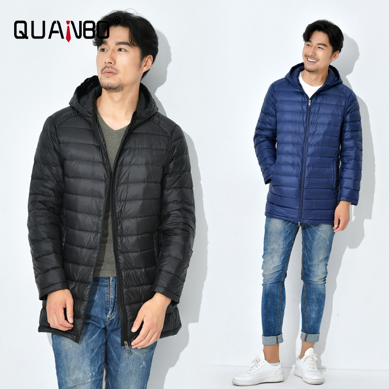 Plus Size 5Xl 6Xl 8Xl 7Xl Mens Long Ultralight Packable Hooded Jacket Puffer Down Coats Black Casual Jackets