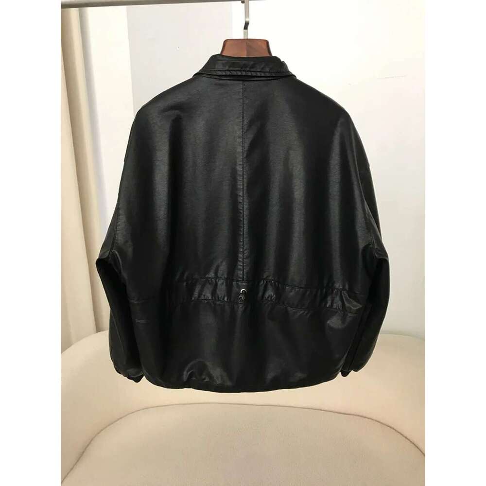 Spring Summer New Hong Kong PU Leather Jacket For Women High-End Design American Retro Motorcycle Popular Style Casual