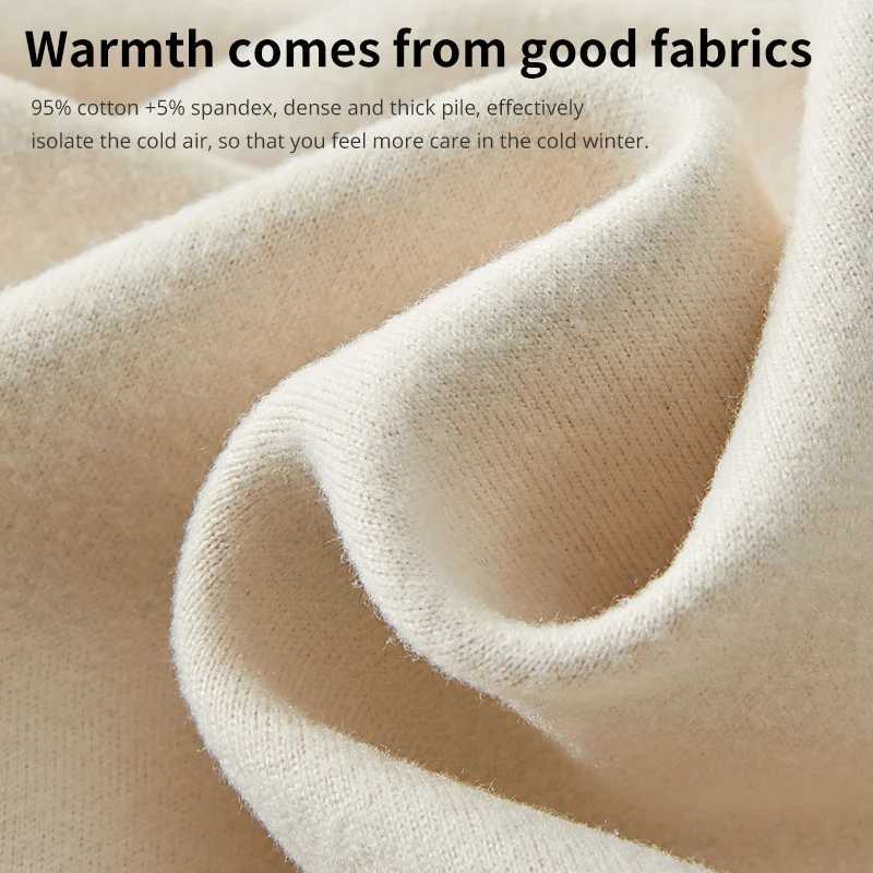 Men's Thermal Underwear Man Winter Thermal Underwear Set Face Sanding Double Warmth Slim Body and High Elasticity Comfortable and Breathable Y241