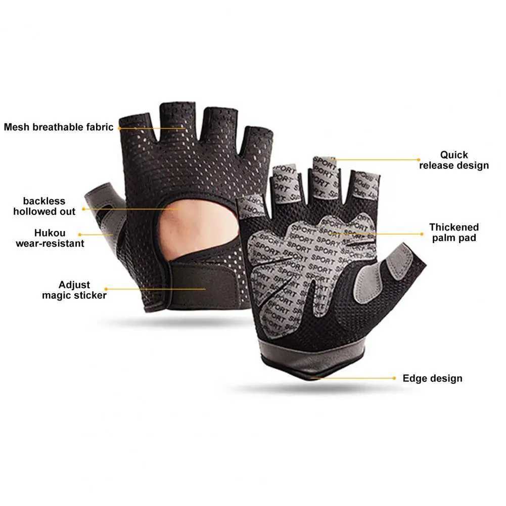 Fitn Gloves Gym Outdoor Fitn Gloves Non slip Half Finger Sports Gloves Full Palm Used for Outdoor WeightliftingW241018