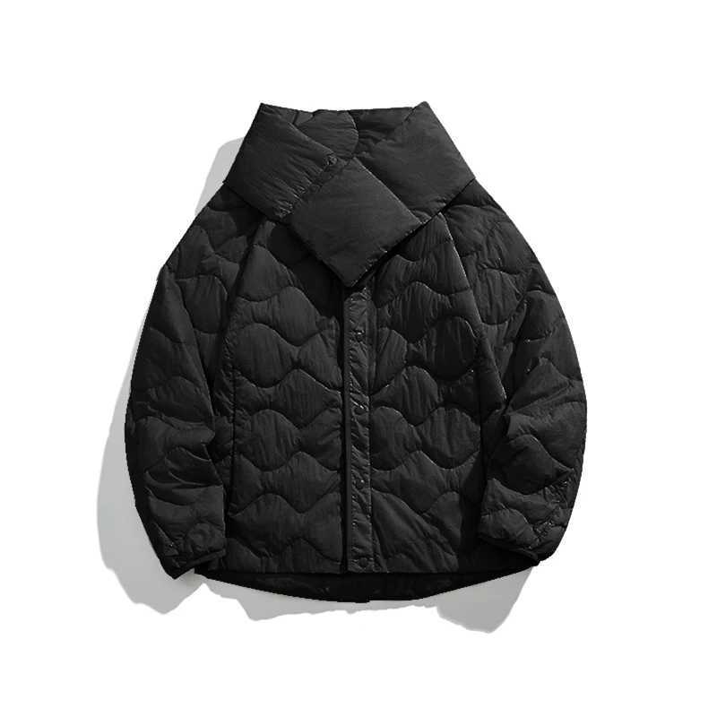 Winter Down Jacket Mens Trendy Three-proof Lightweight White Duck Down Coat Women Brand Detachable Scarf Collar Short Jacket LX241018