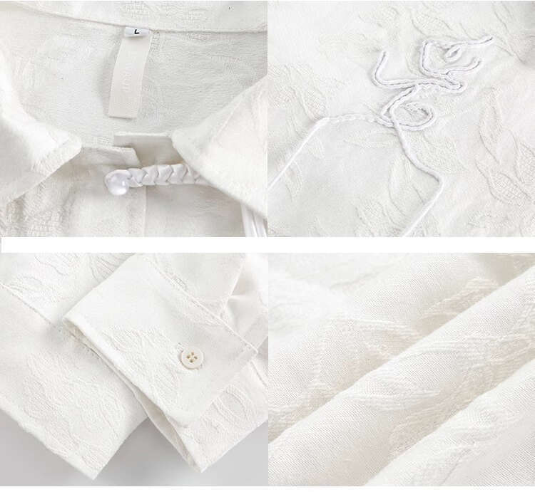 shanshi Men's shirts Chinese woven buckle design with hanging long sleeved for men couples in spring loose casual cool and versatile shirt trend