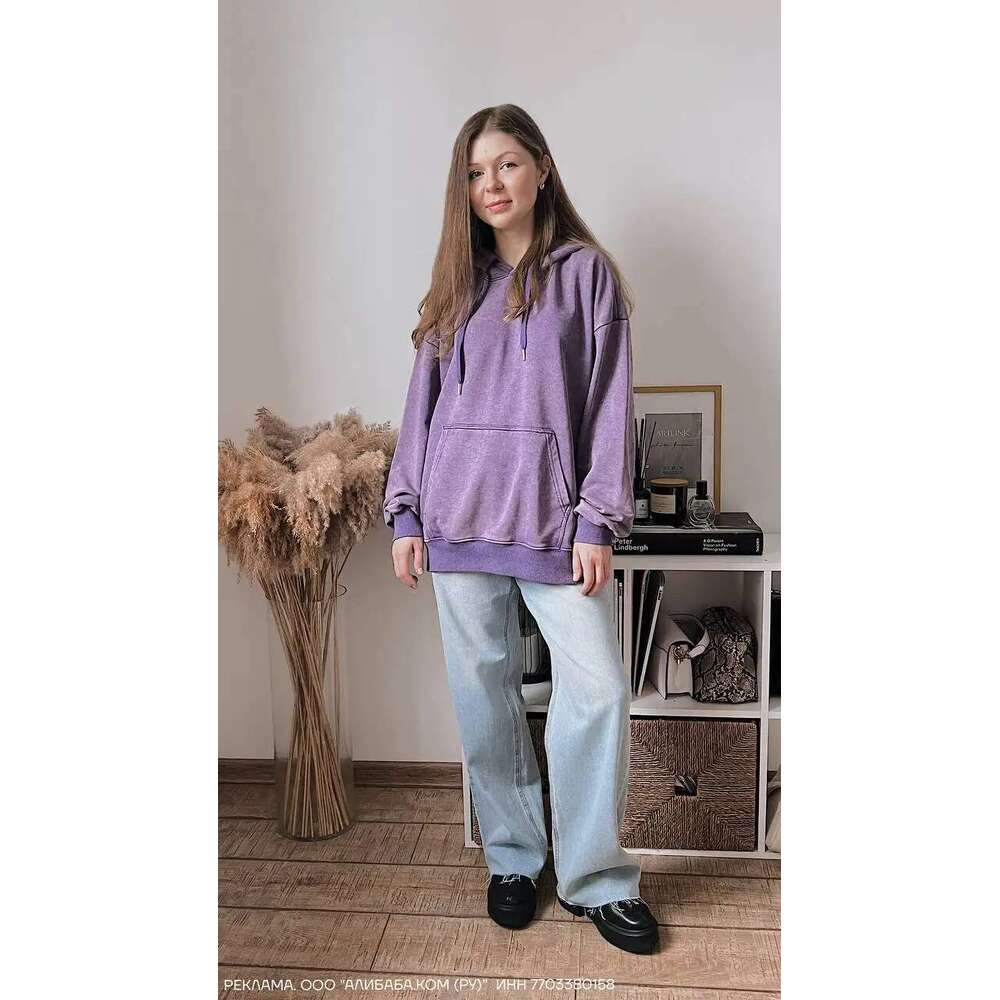 Hirsionsan Retro Washed Sweatshirt Women Loose Oversized Streetwear Trendy Pullovers Hoodies Autumn Female Cotton Couple Tops