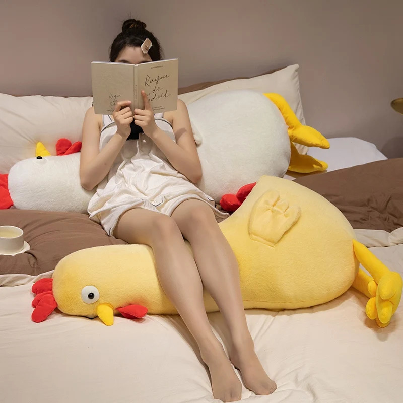 60-140CM Giant Chicken Plush Toy Stuffed Animal Gift Sleep Long Pillow Doll Pet Home Decoration Pregnant Mother Birthday Gift 241018