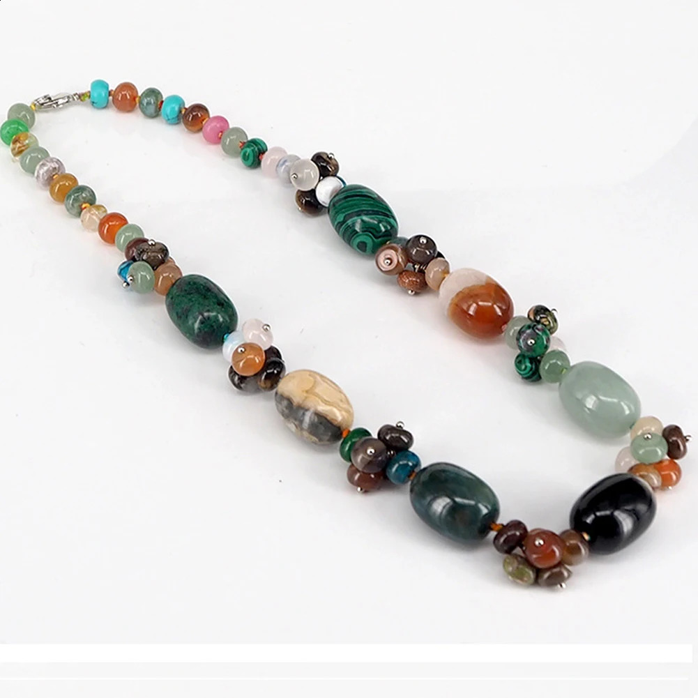 Chakra Energy Natural Stone Necklace Crystal Handmade Bead Pendant Womens Sweater Pendant Necklace Jewelry 241018