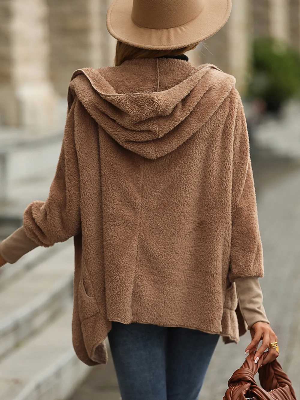 APIPEE 2024 new autumn and winter coat women winter faux lamb wool sheep shearling double-sided cashmere coat womenX241018