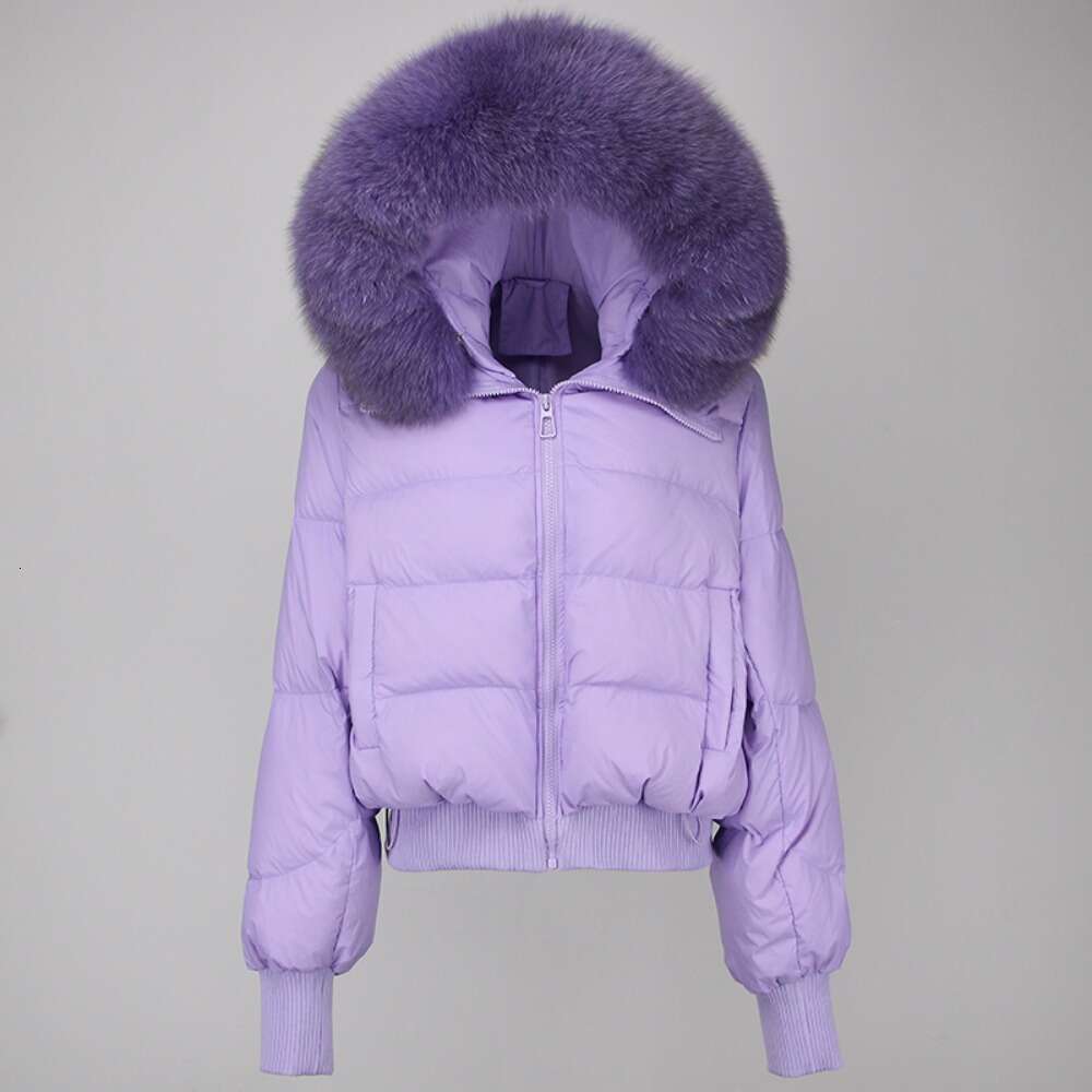 2024 New Real Raccoon Fox Fur Coat Duck Women Down Outerwearbig Collar Winter Jacket Natural Warm Loose Streetwear