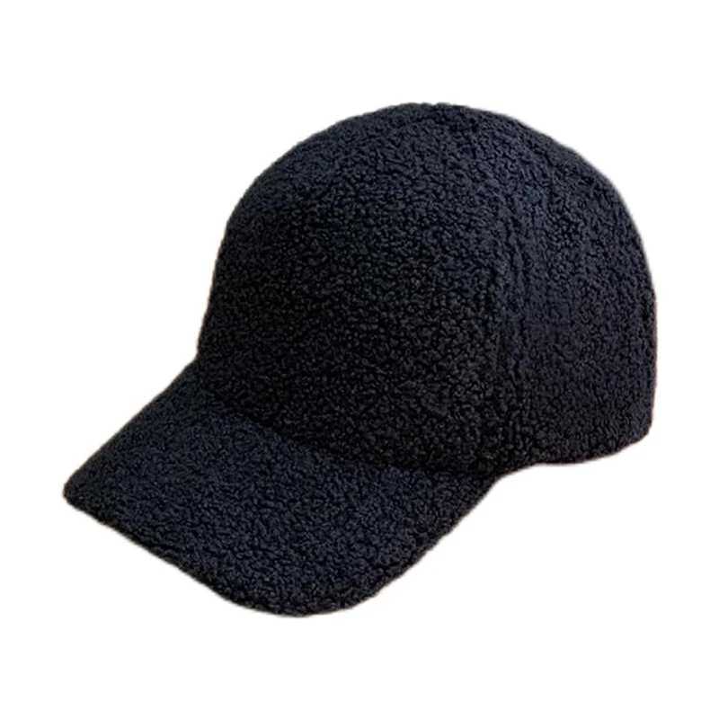 Women Autumn Winter Warm Wool Solid Adjustable Curved Eaves Baseball Cap Fashion Cashmere Woolen Thick Plus Plush Hat W91X241018