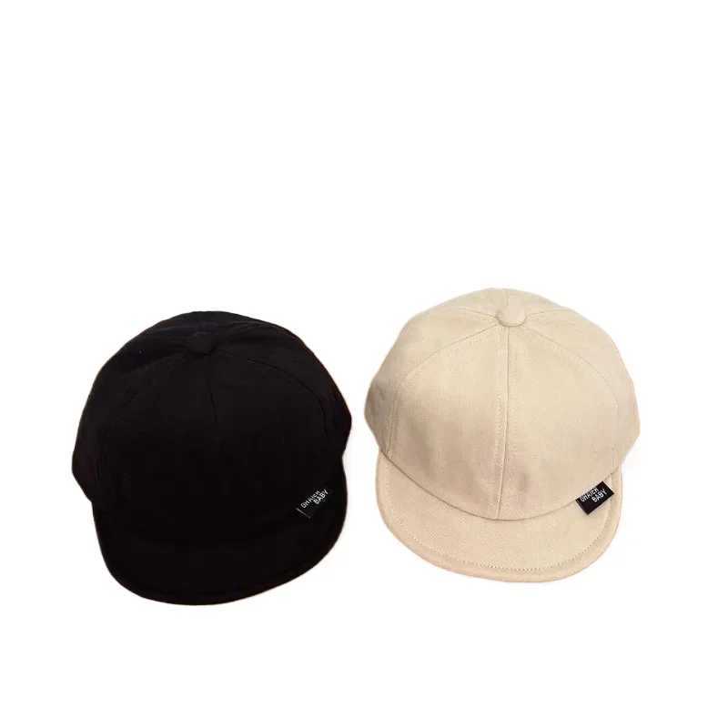 6-36M Baby Baseball Cap Childrens Black White Simple Solid Color Soft Cotton Boys Girls Hats Kids Big Brimmed Adjustable Hats LX241018