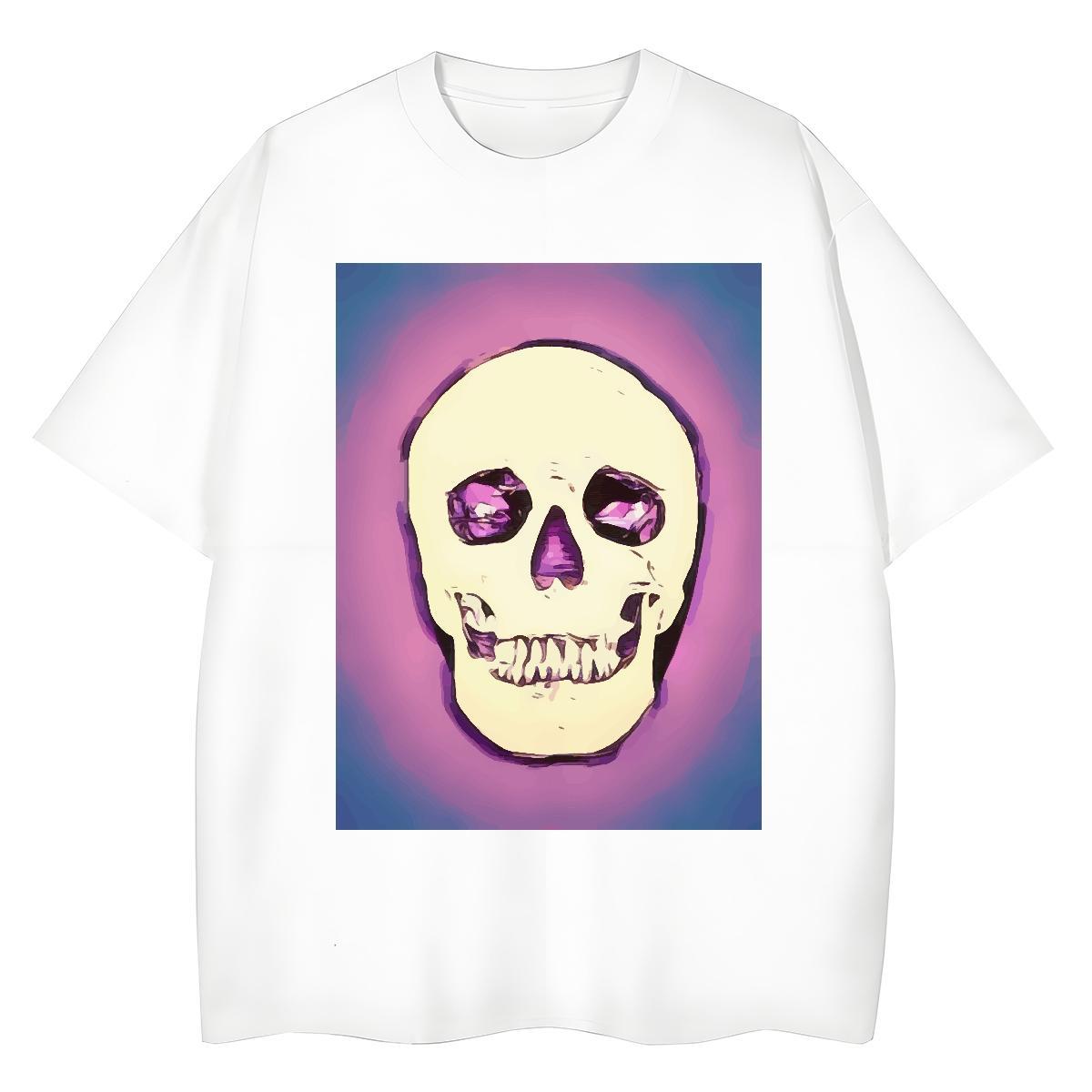 Factory Direct T-Shirts for Women 230g Pure Cotton Breathable Crew Neck Hip Hop Street skull Woman Tshirt Brand Anime Oversized Tee Shirt