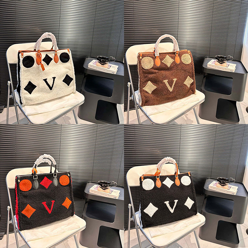 Plush Designer Womens Socialite Handbags Large Capacity Letter Print Tote Shoulder Bags High Quality Messenger Bag s Shopping Free shipping