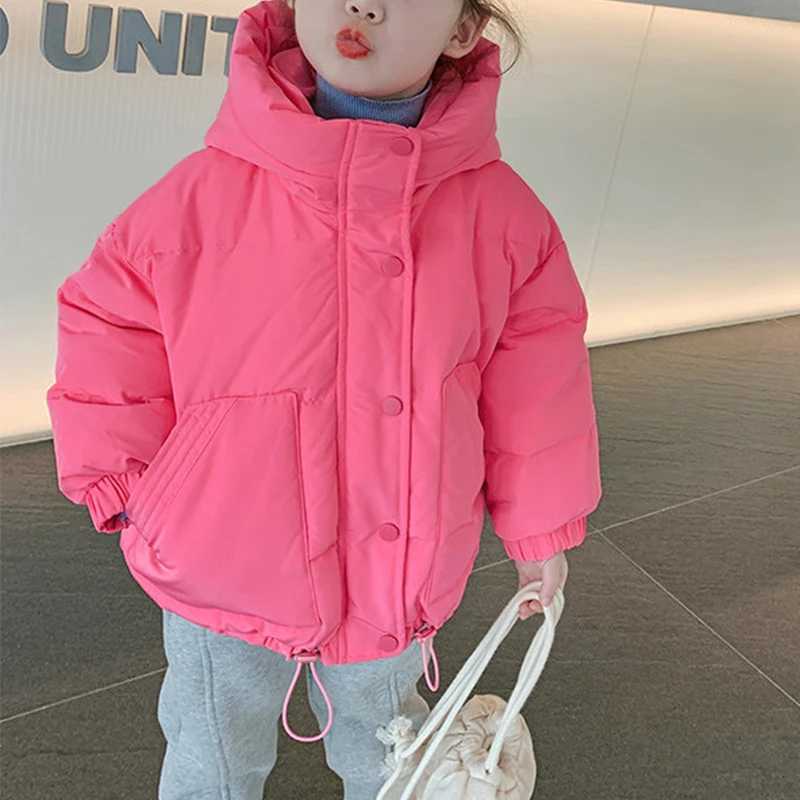 Childrens thick padded jacket winter baby boys and girls cotton pad Parka Cats thick padded warm long jacket childrens jacket M241018