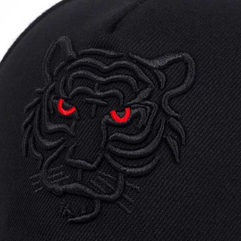 New Cotton Black Tiger Embroidery Baseball Cap Men Women Hip Hop Hat Summer Leisure Trucker Caps Unisex HatsX241018