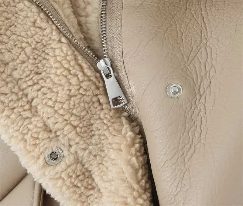 Windbreak Warm Winter Jacket Thicken Turn Down Collar Lamb Wool Coat For Women Winter Parkas Women outwearX241018