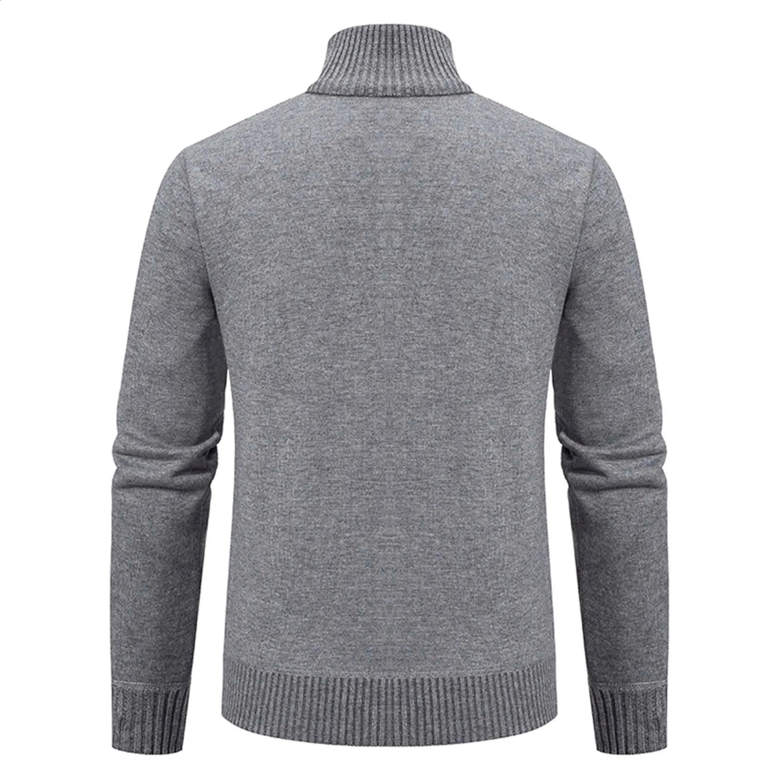 Mens knitted sweater cardigan wool sweater mens Y2K zipper sweater mens solid color casual business warm jumper Harajuku jacket 241007