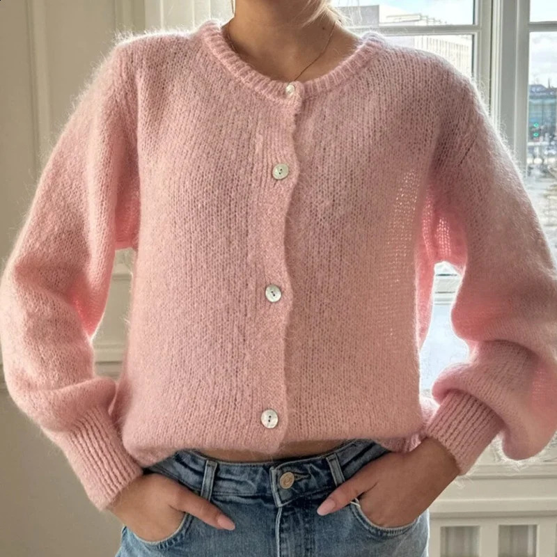 Y2k Cardigan Sweaters for Women Long Sleeve Button Down Knit Cardigans Casual Knit Pullover Autumn Outfits Tops 241010