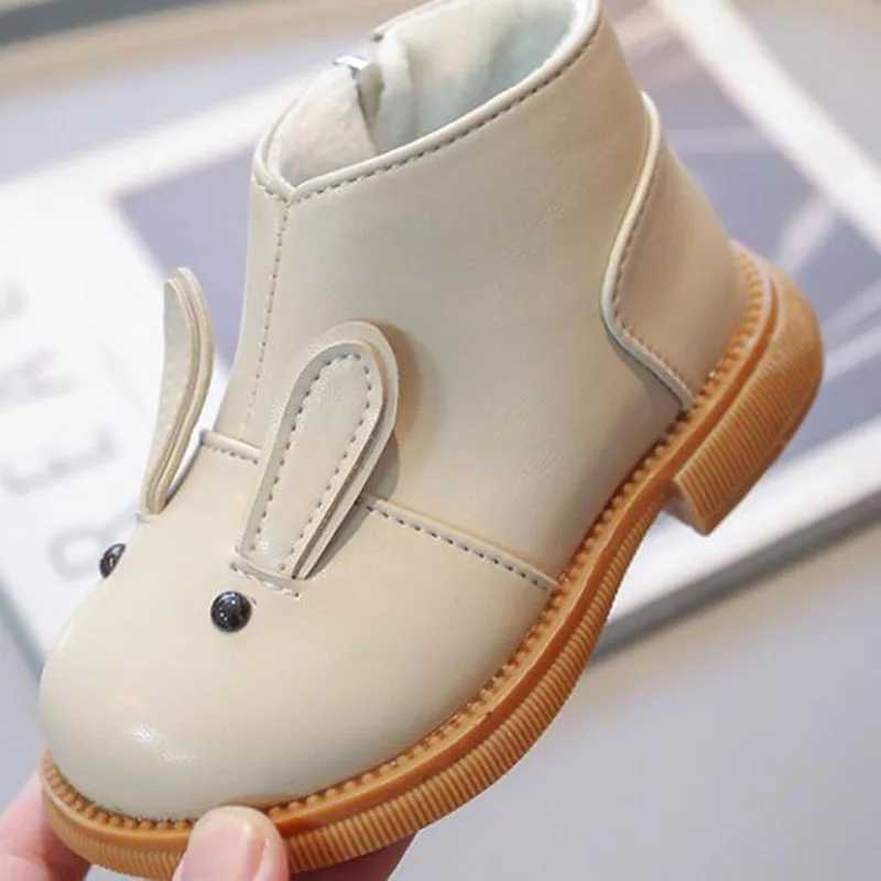 Boots Winter girls short boots plush cartoon childrens princess shoes outdoor anti slip childrens ankle boots H241018