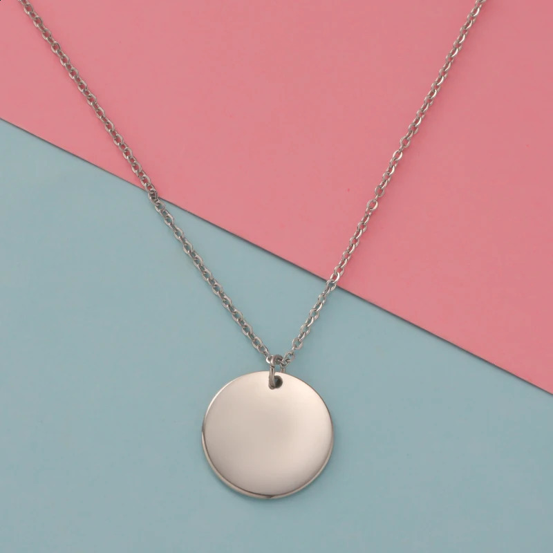 Fnixtar 10 piece stainless steel necklace circular disc pendant 6-30mm suitable for women adjustable Kravik necklace wedding jewelry 241018