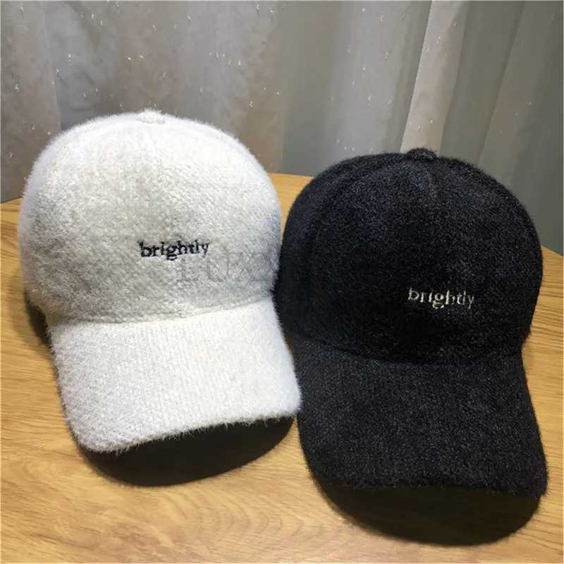 Autumn Winter Womens Cute Cap Winter Thermal Knitting Blended Baseball Hat Fall Hats for Women Baseball Casual LUXXETONX241018