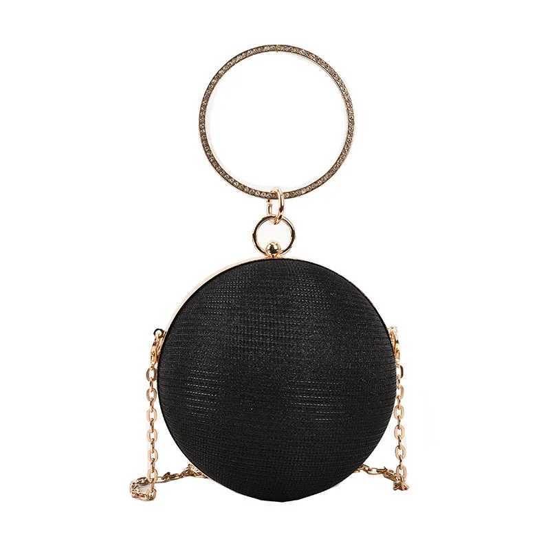 Round ring portable evening bag Metal silver round ball handbag for lipstick Elegant luxury clutch wallet Wedding wallet Z241018