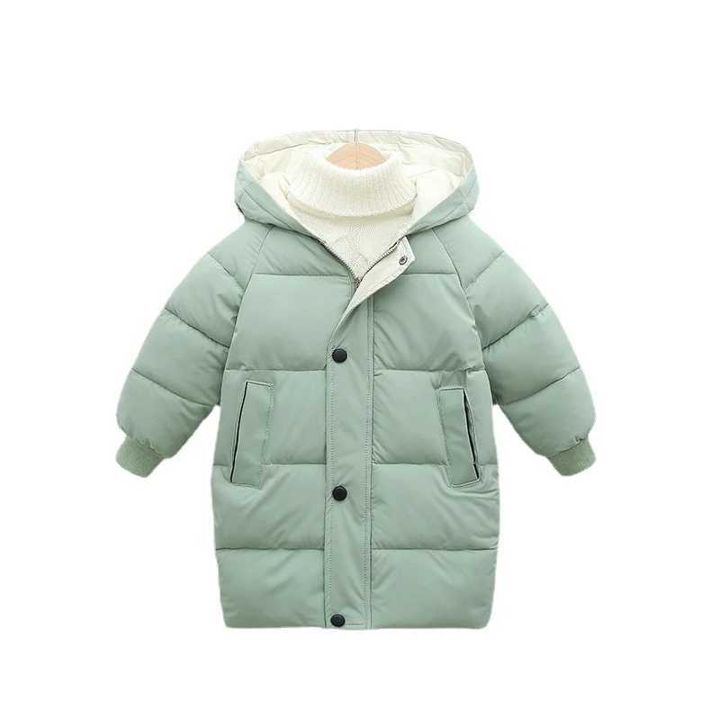 2-12Y Childrens Long Coat Winter Clothing Youth Boys and Girls Cotton Pads Parka Coats Large Childrens Thick Warm Cotton Jacket M241018