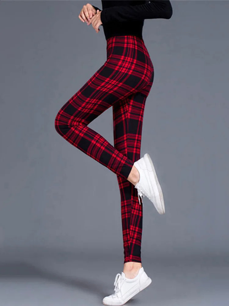 Plaid Legging Sexy Pants Push Up Leggings Fashion Fitness Leggins Gym Sporting High Waist Trousers 241007