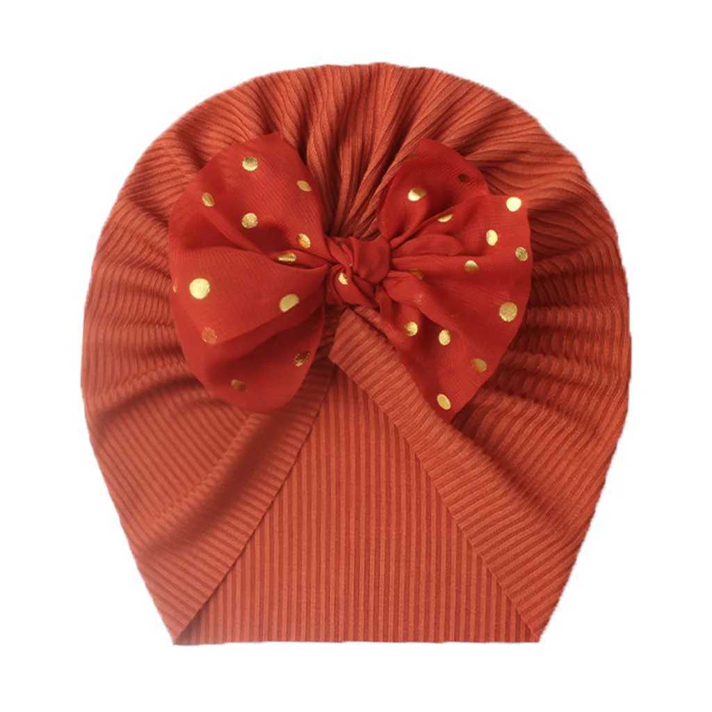 INS Childrens Hats Newborn Thread Printing Bow Tie Hat Baby Hat Baby Turban Kids Hats Caps Baby Photography Props Newborn Hat LX241018