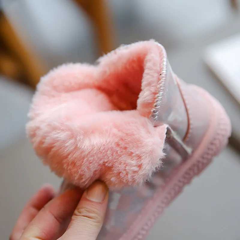 Boots Snow Boots for Children Girlsplush Princess Boots Warm Shoes for Children Winter Shoe for Girl Kids Shoe for Boy Platform Boot H241018