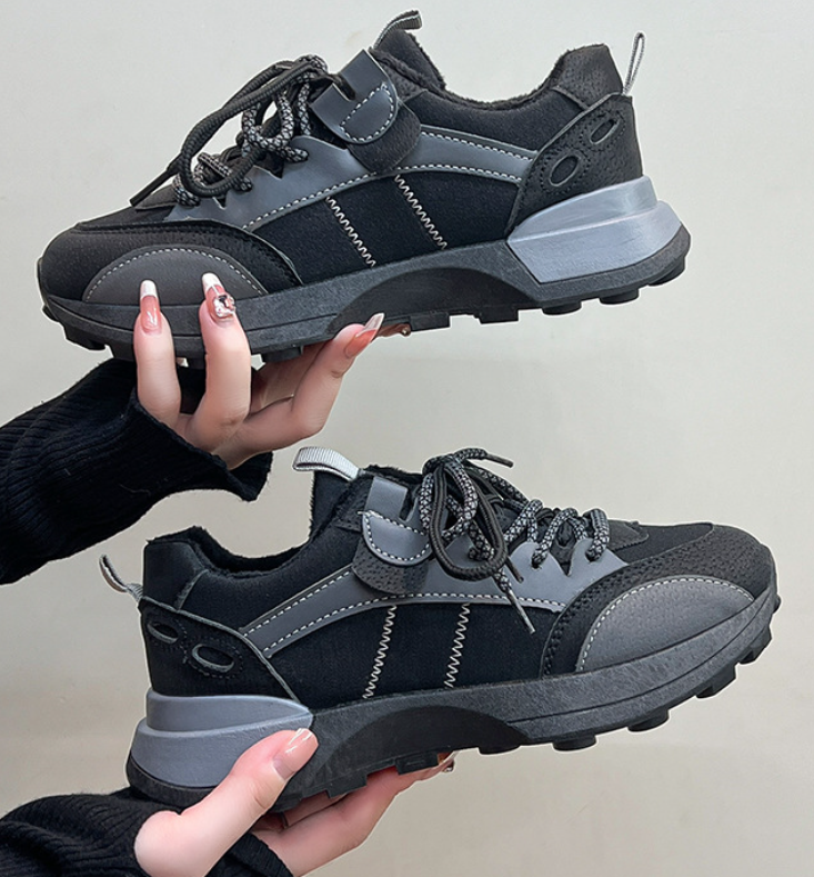 Women Fashion Sports Shoes Simple Casual Style High-End Design Sense Korean Version Plus Size Flat Bottom Comfort Triple Black Brown fashion