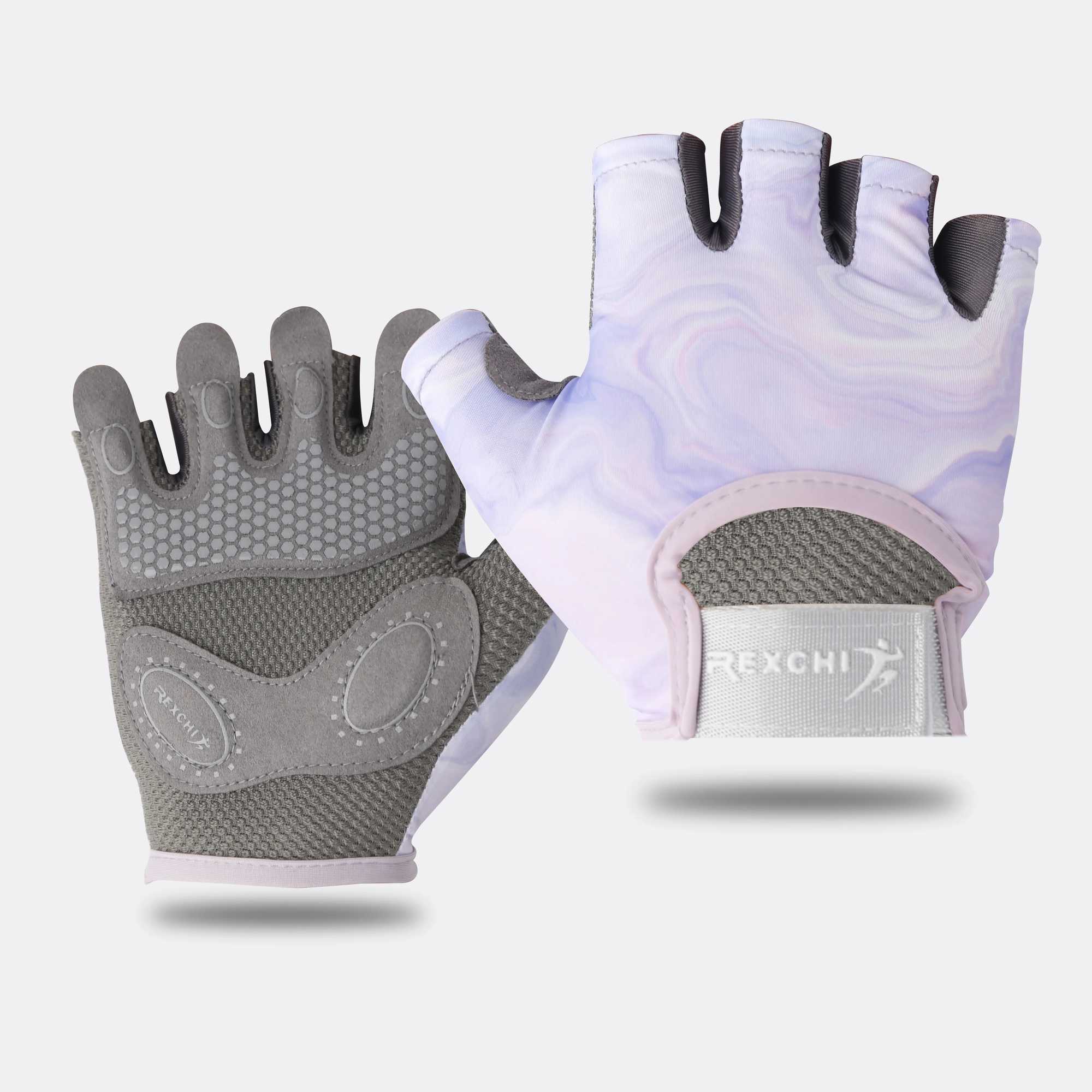 Womens yoga gym sports gloves anti slip and shock-absorbing half finger gloves wear-resistant and breathable bicycleW241018