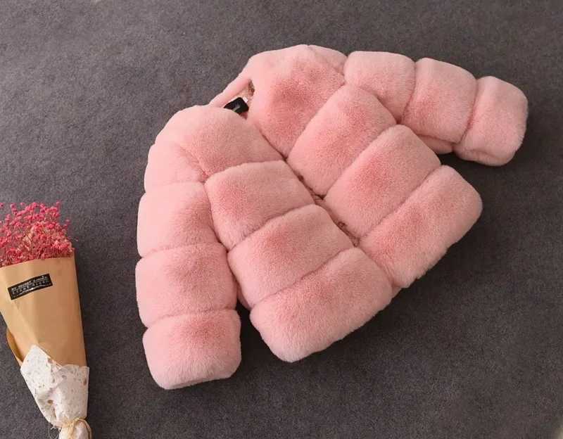 New Childrens Clothing Baby Girls Winter Clothing Jacket Fur Thick Warm Cotton Solid Color Hidden Button Fashion Cute M241018