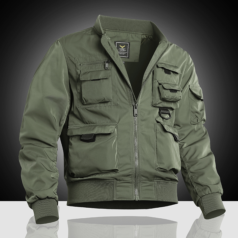 Spring And Autumn Japanese Functional Multi Pocket Outdoor American Retro Work Suit Flight Loose Baseball Uniform Jacket