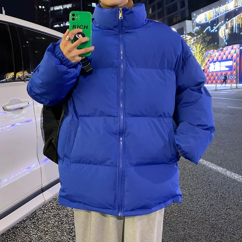 Street Clothing Winter Vintage Parkas Jacket Mens Solid Color Bubble Jacket Extra Large Warm Jacket Korean Fashion Puff Mens Jacket 241007