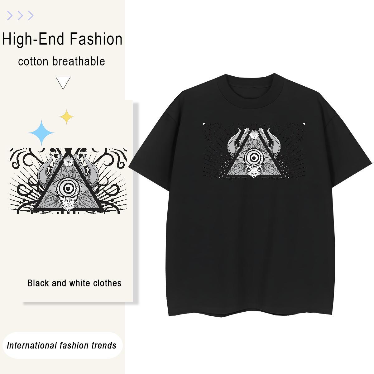 Custom Woman T Shirts 230g Cotton Crew Neck Casual Sport eye of the devil Lady T shirt Brand White Plus Size Tops