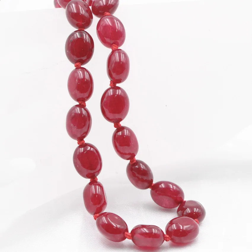 Natural Stone Bead Necklace Short Chain Red Rubber Crystal Irregular Necklace 9-11mm Necklace Gift Jewelry 18 A833 241018